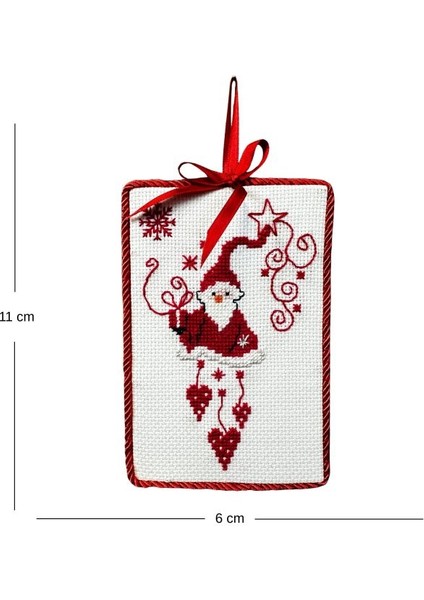 2790 El Yapımı Kanaviçe Işlemeli Noel Baba Temalı Yılbaşı Süsü fiyatları