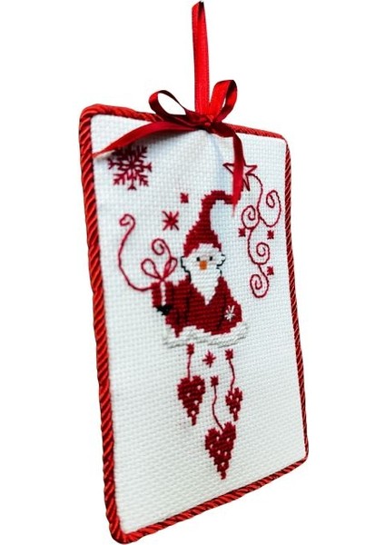 2790 El Yapımı Kanaviçe Işlemeli Noel Baba Temalı Yılbaşı Süsü modelleri