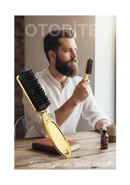 Bfs Gold Sakal Bıyık Tarama Fırçası - Sakal Fırçası – Şekillendirici, Anti-Statik