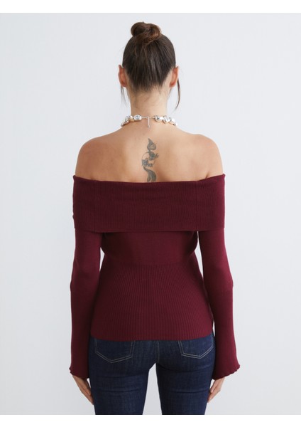 Kayık Yaka Kadın Triko Kazak fırsatları