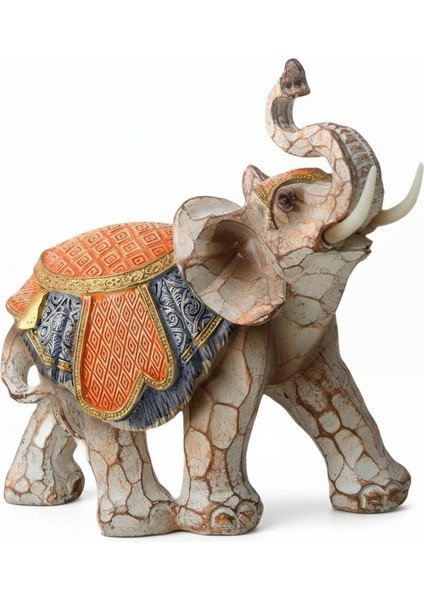 Lüks Nakış Işlemeli Feng Shui Şans ve Bereket Fil Heykeli 13 Cm. Dekoratif Biblo Yeni Ev Için Hediye fırsatları