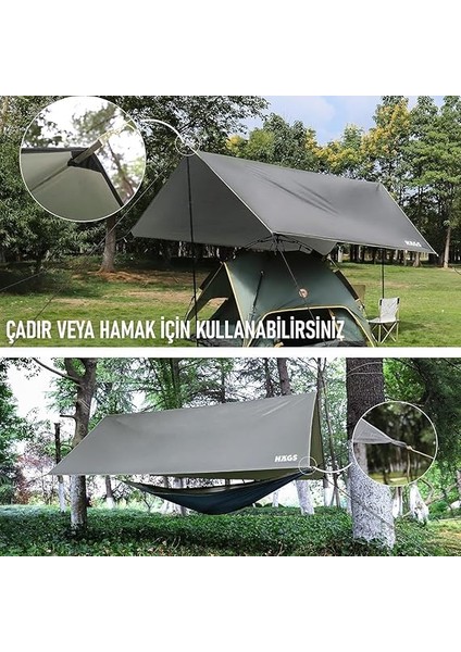 Tarp Gölgelik Tente, Taşınabilir Örtü Branda Çok Işlevli Outdoor Açık Hava Kamp Seyahat Tente Branda Güneşlik Karavan Tente Yan Çadır Gölgelik - 300X400 cm - Gri fırsatları