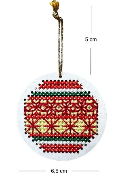7996 El Yapımı Kanaviçe Işlemeli Ahşap Yılbaşı Süsü fiyatları