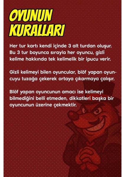 Köstebek Kutu Oyunu Kart Oyunu Sahtekar Kelime Oyunu Arkadaşlarla Aile Ile Oynanabilen Oyun Blöf Mod