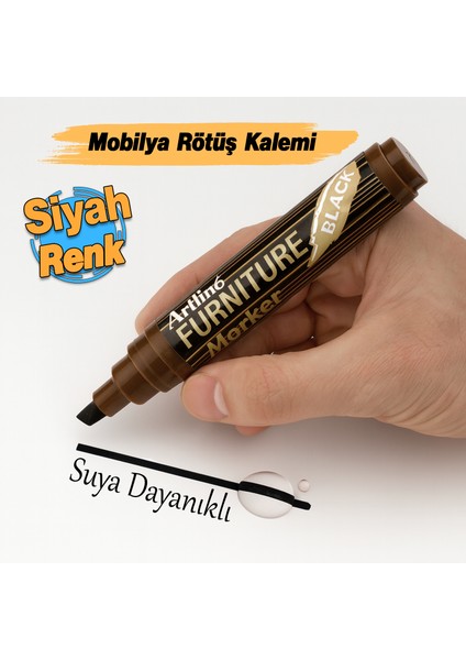 Siyah Renk Mobilya Rötuş Kalemi Ahşap Masa Sehpa Dolap Kalemi Parke Çizik Giderici Çatlak Kapatıcı fiyatları