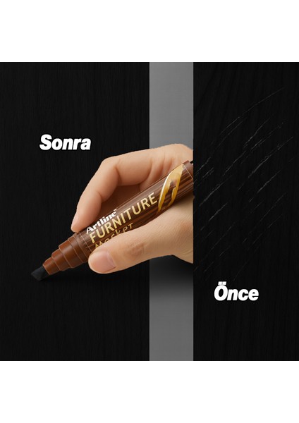 Siyah Renk Mobilya Rötuş Kalemi Ahşap Masa Sehpa Dolap Kalemi Parke Çizik Giderici Çatlak Kapatıcı modelleri