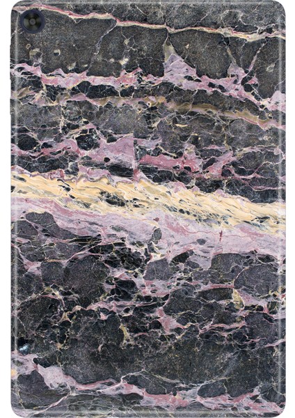 Huawei Matepad T10S-4 10.1" Kılıf Tablet Için Desenli Silikon Kapak - Natural Mermer