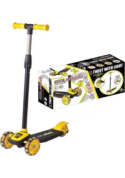 Twist LED Işıklı 3 Tekerlekli Scooter Sarı