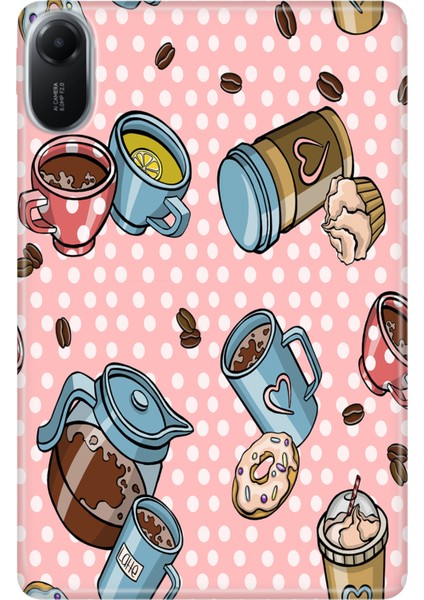 Xiaomi Redmi Pad 2 11" Kılıf Tablet Için Desenli Silikon Kapak - Kahve Molası