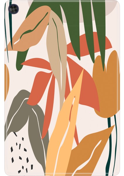 Huawei Matepad T10S-4 10.1" Kılıf Tablet Için Desenli Silikon Kapak - Minimal Bitkiler