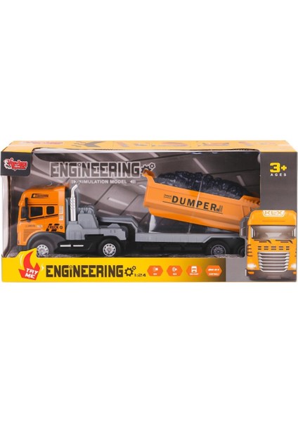 KLX800-241-42-43-44 Işıklı Müzikli Inşaat Tırı 1:24 -Vardem Oyuncak