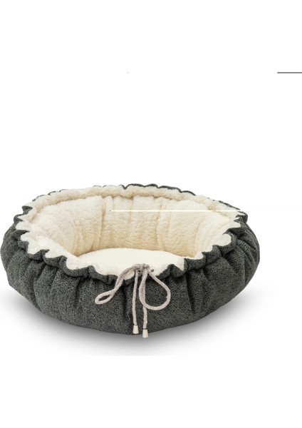 Yzlal Pet Comfort Sunflower Çift Taraflı Koyu Yeşil/ekru Kedi ve Köpek Yatağı 60CM