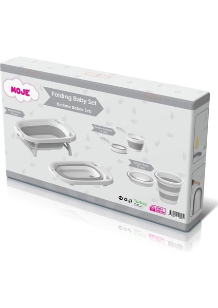 Katlanır Küvet Seti Gri