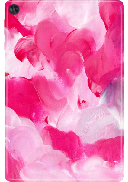 Huawei Matepad T10S-4 10.1" Kılıf Tablet Için Desenli Silikon Kapak - Pinking