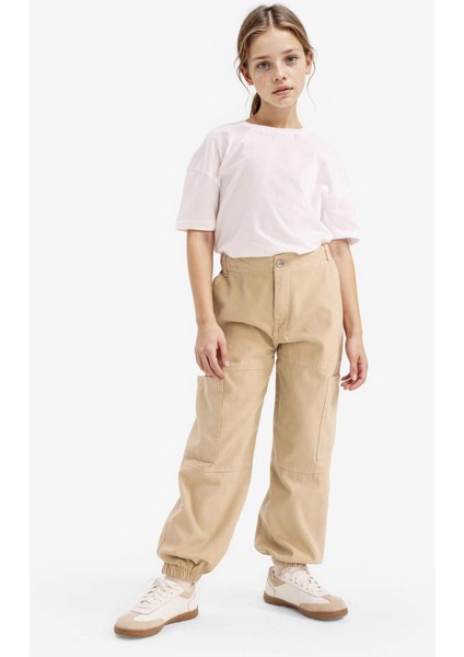 Kız Çocuk Paraşüt Kargo Pamuklu Pantolon D2455A825AU fırsatları