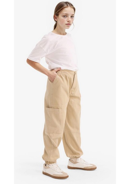 Kız Çocuk Paraşüt Kargo Pamuklu Pantolon D2455A825AU indirimleri