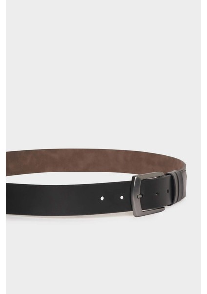 Erkek Dikdörtgen Toka Suni Deri Jean Kemeri U0037AZNS