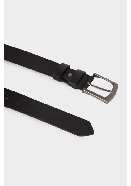 Erkek Dikdörtgen Toka Suni Deri Jean Kemeri U0037AZNS