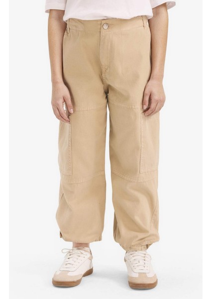 Kız Çocuk Paraşüt Kargo Pamuklu Pantolon D2455A825AU