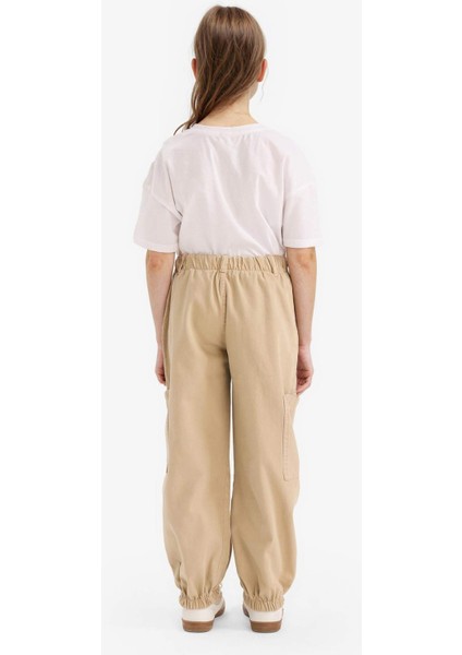 Kız Çocuk Paraşüt Kargo Pamuklu Pantolon D2455A825AU