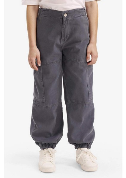 Kız Çocuk Paraşüt Kargo Pamuklu Pantolon D2455A825AU