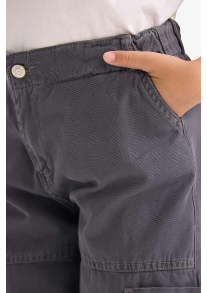 Kız Çocuk Paraşüt Kargo Pamuklu Pantolon D2455A825AU