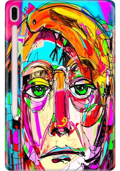 Samsung Galaxy Tab S7-Fe Lte SM-T737 Kılıf Tablet Için Desenli Silikon Kapak - Çağdaş Tasarım