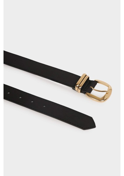 Kadın Dikdörtgen Toka Suni Deri Jean Kemeri F8375AXNS