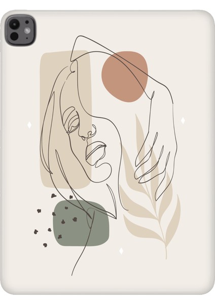 iPad Pro M5 2025 13" Kılıf Tablet Için Desenli Silikon Kapak - Kadınsiluet
