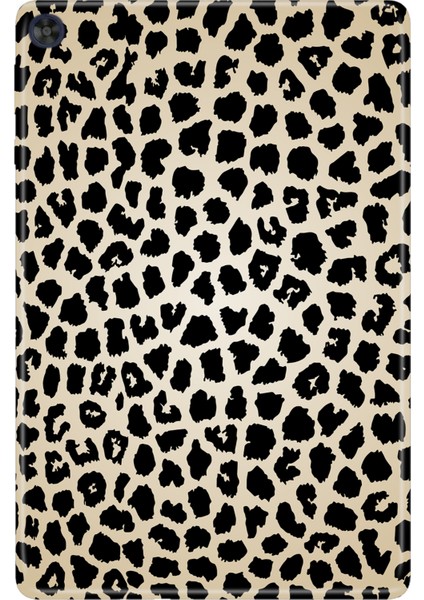 Huawei Matepad T10S-4 10.1" Kılıf Tablet Için Desenli Silikon Kapak - Leopard