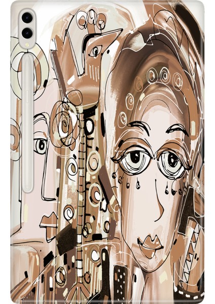 Samsung Galaxy Tab S8 Ultra SM-X900 14.6" Kılıf Tablet Için Desenli Silikon Kapak - Karmasuratlar