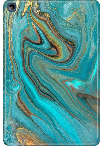 Honor Pad X8 10.1" Kılıf Tablet Için Desenli Silikon Kapak - Liquid Mermer