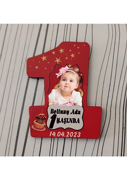 1 Yaş Ahşap Mdf Magnet – Kişiye Özel Doğum Günü Hatırası 7 Cm Fotoğraflı Magnet 25 Adet modelleri