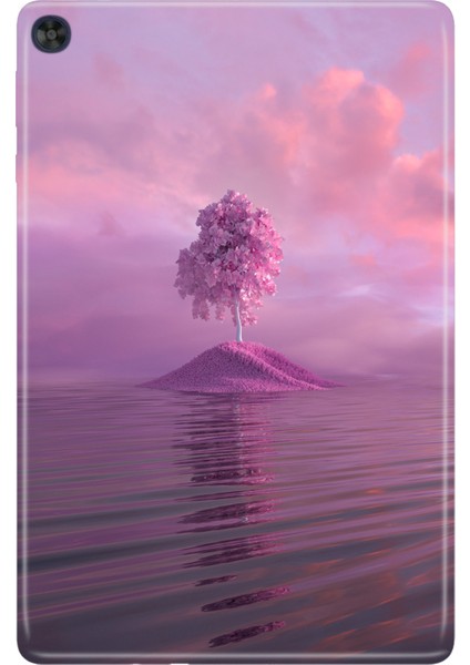 Huawei Matepad T10S-4 10.1" Kılıf Tablet Için Desenli Silikon Kapak - Pembe Ada