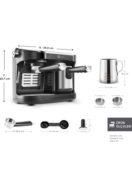 Hatır Perfetto Dijital ve Dokunmatik Ekranlı Espresso ve Türk Kahve Makinesi fiyatları