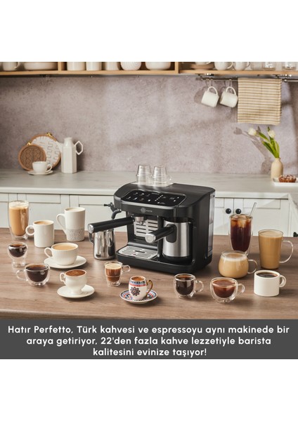 Hatır Perfetto Dijital ve Dokunmatik Ekranlı Espresso ve Türk Kahve Makinesi fırsatları