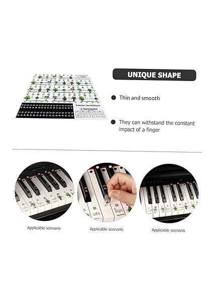 Elektronik Klavye Çıkartmaları 88 Tuşlu Piyano Klavye Çıkartmaları Sağlam - Ter Kolay Yapıştırma ve Çıkarma Müzik Enstrümanı Çıkartmaları Piyano Pratiği Için fiyatları