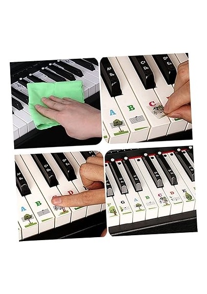 Elektronik Klavye Çıkartmaları 88 Tuşlu Piyano Klavye Çıkartmaları Sağlam - Ter Kolay Yapıştırma ve Çıkarma Müzik Enstrümanı Çıkartmaları Piyano Pratiği Için fırsatları