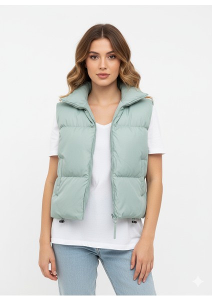 Yakalı Şişme Yelek Yeşil