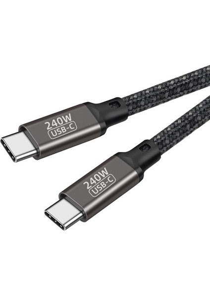 Siyah QG02 Type-C To Type-C Pd3.1 Data Kablosu 240W 480MBPS 3 Metre