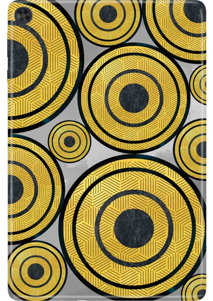 Huawei Matepad T10S-4 10.1" Kılıf Tablet Için Desenli Silikon Kapak - Golden Black