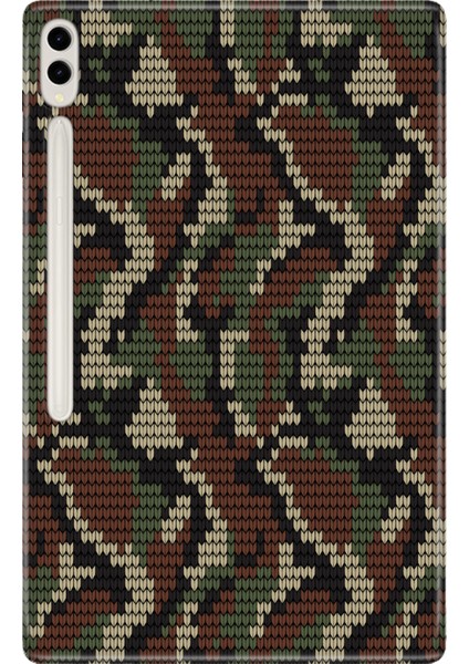 Samsung Galaxy Tab S8 Ultra SM-X900 14.6" Kılıf Tablet Için Desenli Silikon Kapak - Retro.kamuflaj