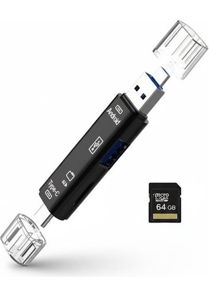 Micro USB -Type C - USB Telefon Adaptörü Micro Sd/usb Okuyucu Dönüştürücü
