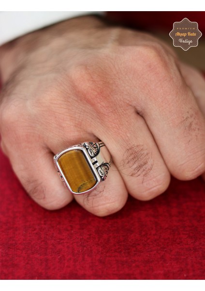 Kaplangözü Taşlı Kartal Motifli 925 Ayar Gümüş Erkek Yüzük 201024791 fiyatları