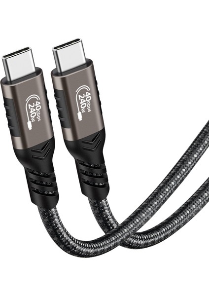 Siyah QG01 Type-C To Type-C Usb4 Pd Data Kablosu 240W 40GBPS 8K@60Hz 1.2 Metre