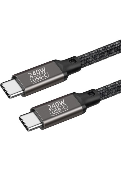 Siyah QG02 Type-C To Type-C Pd3.1 Data Kablosu 240W 480MBPS 1.5 Metre