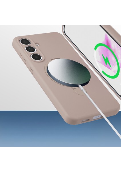 Samsung Galaxy S25 Fe Kılıf M-Safe Şarj Özellikli Standlı Zore Samara Kapak + Privacy Hayalet Ekran Koruyucu modelleri