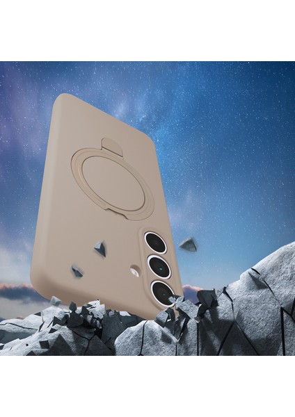 Samsung Galaxy S25 Fe Kılıf M-Safe Şarj Özellikli Standlı Zore Samara Kapak + Privacy Hayalet Ekran Koruyucu fırsatları