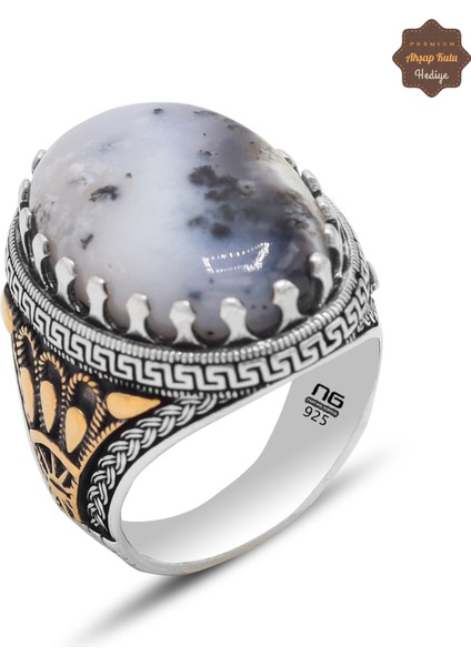 Havlit Taşı Tac Model 925 Ayar Gümüş Erkek Yüzük 201024800