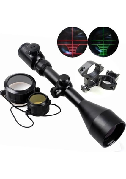 3-9X56EG Yüksek Kaliteli Çıft Işık Kırmızı,yeşil Kaynaklı Avcılık Süfer Dürbün(B) ( Lisinya )